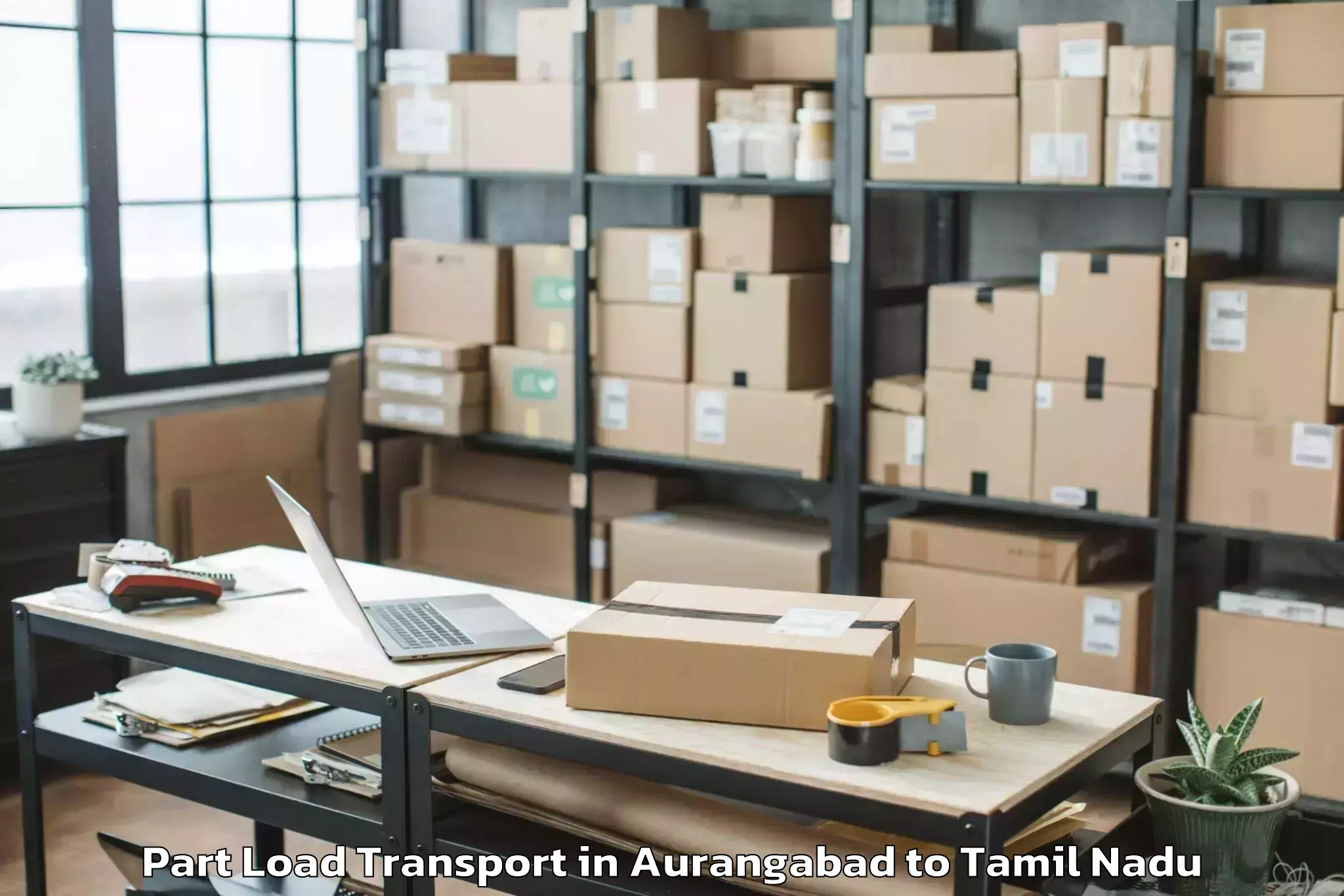 Professional Aurangabad to Anna University Chennai Part Load Transport